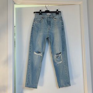 Zara Light Blue Ripped Denim Jeans